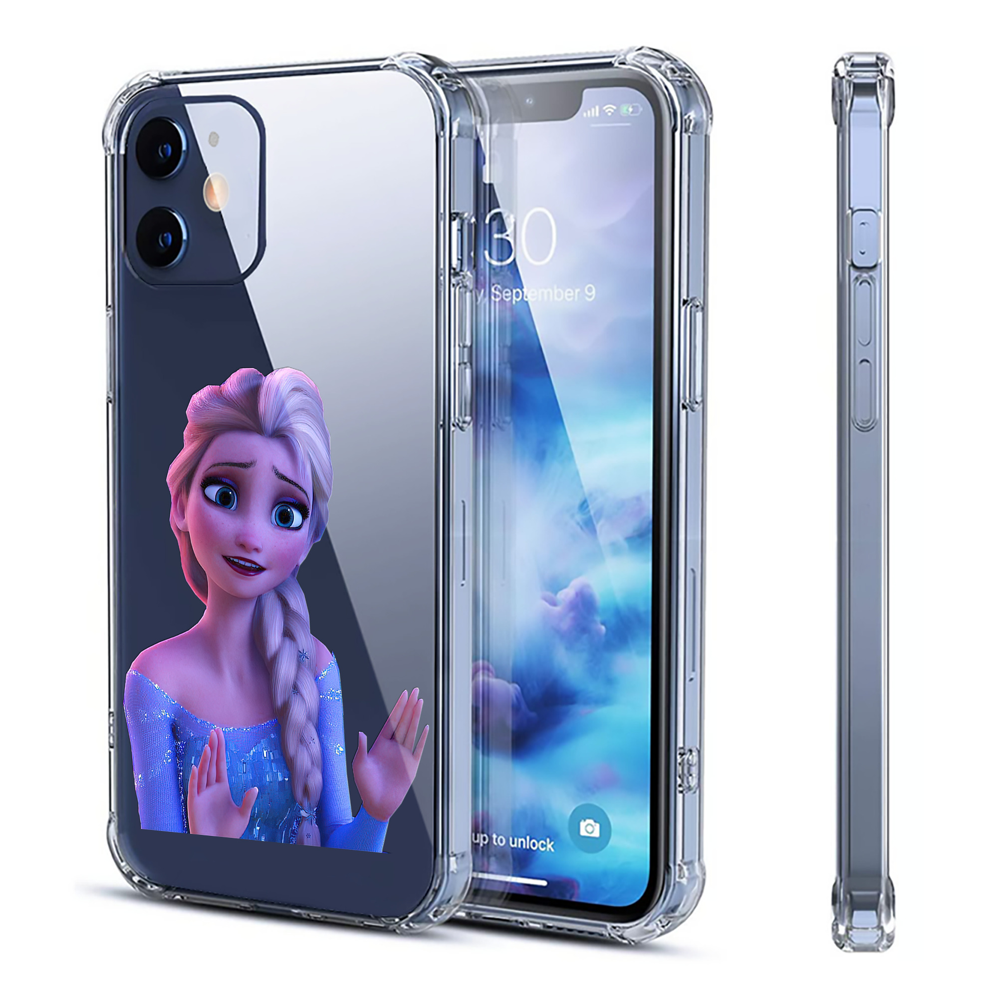 （画像用） アナと雪の女王 アンナ エルサ Frozen Anna Elsa 【iPhone 12シリーズ対応】透明スマホケース（クリアソフトケース）